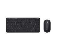Trust Lyra Pack Clavier et Souris sans Fil Bluetooth, AZERTY Français, 84% Plastique Recyclé, Mini Clavier Rechargeable pour PC, Ordinateur Portable, Mac, Tablet, iPad, Android, iOS - Noir