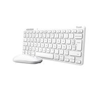 Trust – Pack clavier et souris sans fil Lyra, Bluetooth, AZERTY FR, pour PC/Mac/Tablette/iPad, Blanc