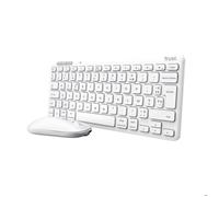 Trust Lyra Pack Clavier et Souris sans Fil Bluetooth, AZERTY Français, Mini Clavier Rechargeable pour PC, Mac, Tablet, iPad - Blanc