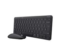 Trust Lyra Pack sans fil Bluetooth Keyboard and Souris, QWERTY Spanish, 85% Recycled Plastic, Compact Rechargeable Combo for Windows, Mac, PC, ordinateur portable, tablette, iPad, Android, iOS, Black