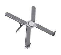 Trust Macy Support Ordinateur Portable Ergonomique et Pliable, Laptop Stand 17.3 Pouces en Aluminium, 7 Niveaux de Réglage de la Hauteur, Support PC Portable pour Bureau, Travail, Table - Gris