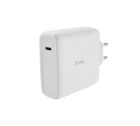 Trust Maxo Chargeur USB-C de 100W, 75% à Partir de Matériaux Recyclés, Chargeur Rapide avec Câble USB-C de 2m, Adaptateur Secteur pour iPhone, iPad, Samsung Galaxy, Tablets - Blanc