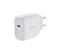 Trust Maxo Chargeur USB-C 45W, 75% à Partir de Matériaux Recyclés, Prise Chargeur Rapide avec Câble USB-C de 2m, Adaptateur pour iPhone, iPad, Samsung Galaxy, Smartphones, Tablettes - Blanc