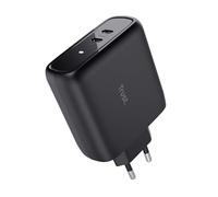 Trust Maxo Chargeur USB C 65W Charge Rapide, 2 Ports USB-C, 75% Matériaux Recyclés, Prise Chargeur Rapide, Adaptateur Chargeur iPhone iPad Samsung Galaxy Ordinateur Portable Tablette - Noir