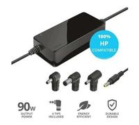 Trust Maxo EU Laptop Ladegerät 90 W for HP Laptops, Netzkabel mit 4 Anschlussstecker, Kompakt Größe Netzteil, funktioniert mit 100-240 V, Stromkabel Eurostecker - Noir