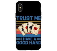Trust Me I Have a Good Hand Joueur de Poker Amusant Casino rétro Coque pour iPhone X/XS