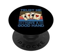 Trust Me I Have a Good Hand Joueur de Poker Amusant Casino rétro PopSockets PopGrip Adhésif