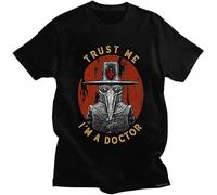 Trust Me I'm A Doctor T Shirt Men Short Sleeves 100% Cotton Streetwear Halloween Plague Doctor Tee Tops Fashion T-Shirt Black 3XL