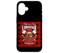 Trust Me I'm a Lumberjack Red Checked Pattern Design Graphic Coque pour iPhone 16