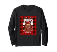 Trust Me I'm a Lumberjack Red Checked Pattern Design Graphic Manche Longue