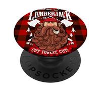 Trust Me I'm a Lumberjack Red Checked Pattern Design Graphic PopSockets PopGrip Adhésif