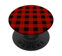 Trust Me I'm a Lumberjack Red Checked Pattern Design Graphic PopSockets PopGrip Adhésif