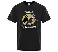 Trust Me I'm an Engineer Novelty T Shirt for Men 100% Cotton Vintage Tees S-3XL Black L