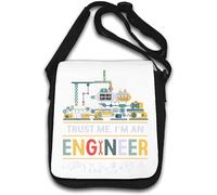 Trust Me I'm An Engineer Sac à bandoulière coloré avec motif graphique Blanc