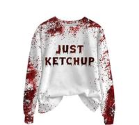 Trust Me I'M Fine Halloween Sweat-shirt amusant pour femme Grande taille Costumes d'Halloween Pull à manches longues T-shirt Tenues de festival Vêtements, Rouge #2., S