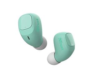 Trust Mobile Nika Compact Écouteurs Bluetooth sans Fil avec Coque de Charge (True Wireless, Micro intégré, jusqu'à 18h d'utilisation) - Turquoise