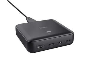 TRUST Modèle du produit : Chargeur de bureau Maxo - 3x USB-C + 1x USB-A 100W (Noir)