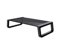 Trust Monta Support de Moniteur, Support Écran PC en Verre Trempé 41 x 22 x 10 cm, Réhausseur d'Écran Bureau Ergonomique, Organisateur de Table pour Ordinateur Portable, Mac, Travail - Noir
