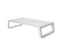 Trust Monta Support de Moniteur, Support Écran PC en Verre Trempé 41 x 22 x 10 cm, Réhausseur d'Écran Bureau Ergonomique, Organisateur de Table pour Ordinateur Portable, Mac, Travail - Blanc