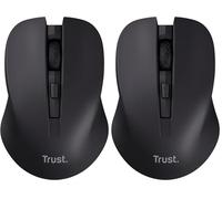Trust Mydo Souris sans Fil Silencieuse, 82% Plastiques Recyclés 1000-1800 DPI, Récepteur USB Stockable, RF 2.4GHz, pour Gauchers et Droitiers, Mouse pour PC, Ordinateur Portable, Mac - Noir (Lot de 2)
