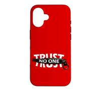 Trust No One Cool Motivational Illustration Graphic Quotes Coque pour iPhone 16