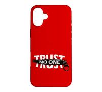 Trust No One Cool Motivational Illustration Graphic Quotes Coque pour iPhone 16 Plus