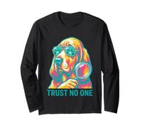 Trust No One Hound Dog Detective Alien Impression sur Bloc Manche Longue