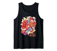 Trust No One Kitsune Fox Dague Fan Ukiyo-e Art Débardeur