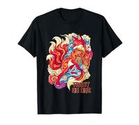 Trust No One Kitsune Fox Dague Fan Ukiyo-e Art T-Shirt