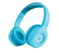 Trust Nouna Casque Bluetooth sans Fil pour Enfant 4-10 Ans avec Micro, Bleu | Limite de Volume (85dB) Casque Pliable avec Autocollants, 15h d'Autonomie, Headphones pour Switch, Tablette, Musique