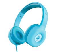 Trust Nouna Casque Filaire Audio pour Enfant 4-10 Ans avec Limite de Volume (85dB), Ecouteurs Filaire Pliable avec Micro et Autocollants, Connexion 3.5mm, Casque pour Switch, Tablette, Musique, Bleu