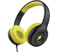Trust Nouna Casque Filaire Audio pour Enfant 4-10 Ans avec Limite de Volume (85dB), Ecouteurs Filaire Pliable avec Micro et Autocollants, Connexion 3.5mm, Casque pour Switch, Tablette, Musique, Noir