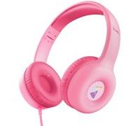 Trust Nouna Casque Filaire Audio pour Enfant 4-10 Ans, Limite de Volume (85dB), Ecouteurs Pliable avec Micro, Connexion 3.5mm, Rose Rose G