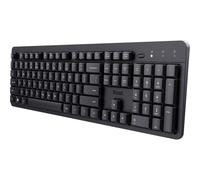 Trust ODY II Clavier silencieux sans fil Français QWERTZ, touches plates, clavier sans fil résistant aux éclaboussures, récepteur USB RF 2.4GHz, clavier sans fil PC portable Ordinateur Mac - Noir