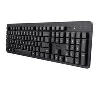 Trust ODY II Clavier silencieux sans fil QWERTZ allemand, touches plates, résistant aux éclaboussures, récepteur USB RF 2,4 GHz, clavier sans fil pour PC, ordinateur portable, Mac - Noir