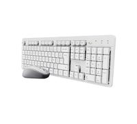 Trust ODY II Pack Clavier et Souris sans Fil AZERTY Français Silencieux, Touches Plates Flottantes, Récepteur USB Unique, Résistant aux Éclaboussures, Set pour PC Portable Windows Mac, Blanc