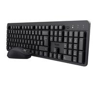 Trust ODY II Pack Souris Clavier sans Fil Silencieux AZERTY, Récepteur USB RF 2.4GHz, Clavier pour PC - Noir