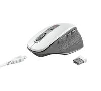 Trust Souris sans fil OZAA ergonomique Rechargeable - 6 boutons (2 silencieux), 800-2400 PPP, Blanc