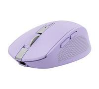 Trust Ozaa - Souris - compact, multi-appareil - pour droitiers - optique - 6 boutons - sans fil - 2.4 GHz, Bluetooth - récepteur sans fil USB - violet