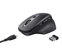 Trust OZAA Souris sans Fil Rechargeable - Récepteur USB Plug and Play, Ergonomique, 6 Boutons Dont 2 Silencieux, 800/1200/1600/2400 PPP, Portée 10m, pour Ordinateur/Portable/PC/Mac - Noir