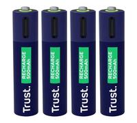 Trust - Piles AAA rechargeables USB-C haute capacité, recharge rapide - Lot écologique