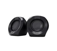 Trust Polo Enceinte PC Compacte 2.0 8W (4W RMS), Petites Enceintes avec Alimentation USB, Jack AUX 3.5 mm, Contrôle du Volume sur Fil, Haut Parleur PC pour Ordinateur Portable - Noir