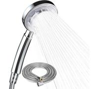 TRUST-Pommeau Douche avec 1.5M Acier Inoxy Tuyau de Flexible Douche, Pommeau de Douche Economie Deau 3 Modes, Haute Pression Douchette Amovible à Main pour Le Bain et Spa