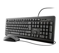 Trust Primo Tastatur & Maus Set, kabelgebunden, Deutsches QWERTZ-Layout, Flüssigkeitsgeschützt