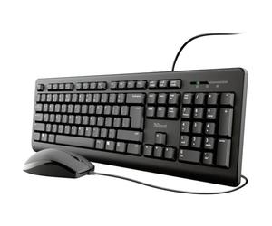Trust Primo 23973 Ensemble de Souris avec Fil Allemand QWERTZ, Windows Noir