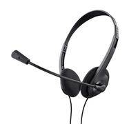 Trust Primo Casque Micro PC Léger on Ear 3.5 mm, Câble 1,8 m, Casque Audio PC Filaire Ajustable pour Teletravail Bureau Chat Zoom Teams