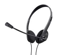 Trust Primo Casque Micro PC Léger on Ear 3.5 mm, Câble 1,8 m, Casque Audio PC Filaire Ajustable pour Teletravail Bureau Chat Zoom Teams