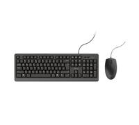Trust Primo Tastatur & Maus Set, kabelgebunden, Deutsches QWERTZ-Layout, Flüssigkeitsgeschützt