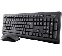 Trust Primo Pack Clavier et Souris sans Fil QWERTY Espagnol, Touches à Profil Bas, récepteur USB, résistant aux vertiges, Souris ambidextre Windows Mac PC Ordinateur Portable - Noir