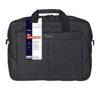 Trust Primo Sacoche pour Ordinateur Portable, Jusqu'à 16"" avec 2 Poches de Rangement, Intérieur Rembourré, Sac Mince pour Voyage, Affaires, Travail, Collège - Noir Noir